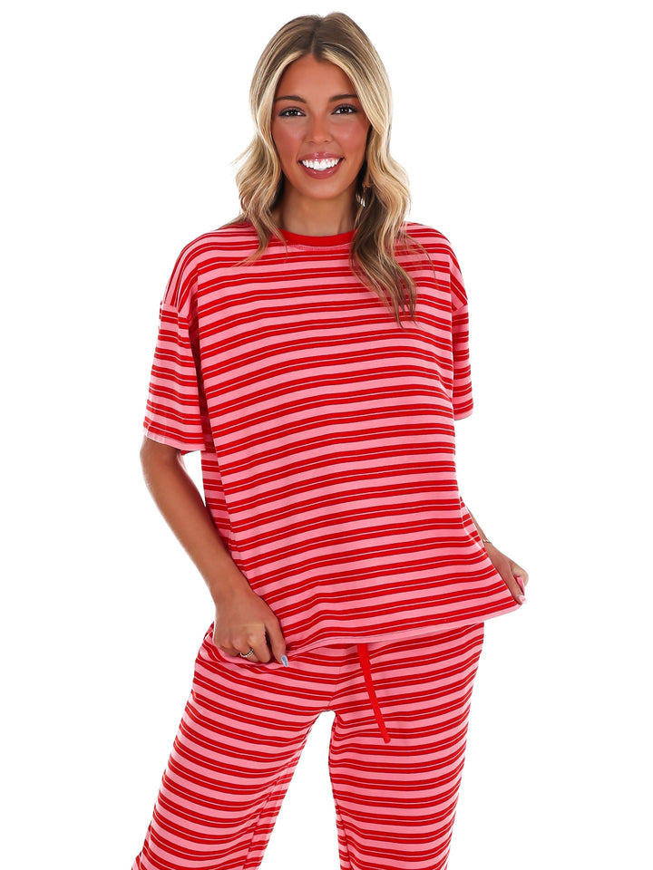 Weekend Escape Stripe Oversized Top