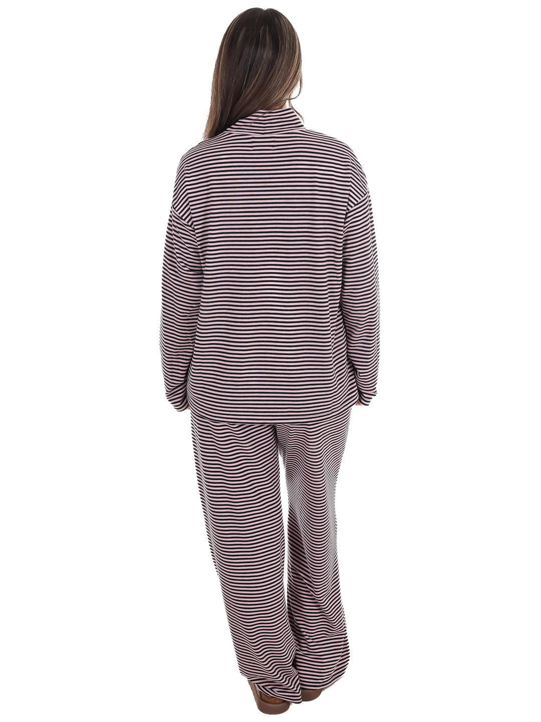 Soft Season Stripe Mock Neck Soft Knit Top