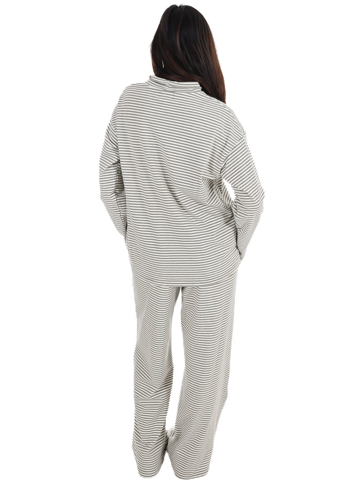 Soft Season Stripe Mock Neck Soft Knit Top