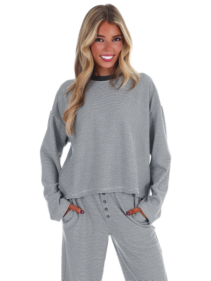 Cozy Girl Stripe Soft Knit Top