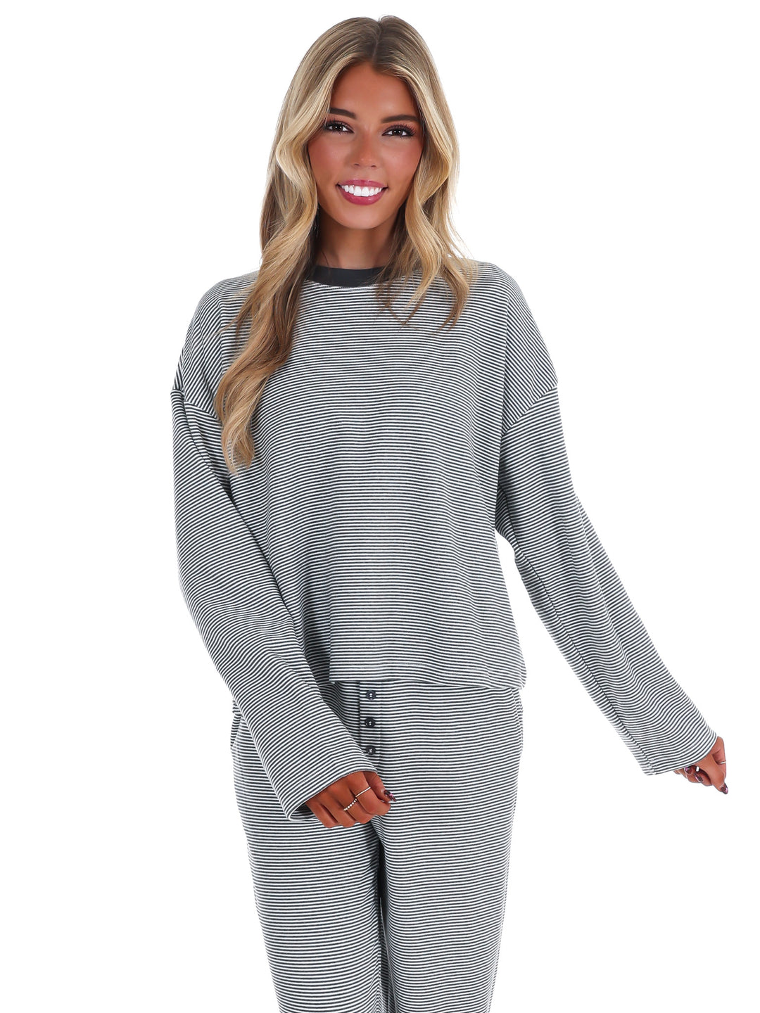 Cozy Girl Stripe Soft Knit Top