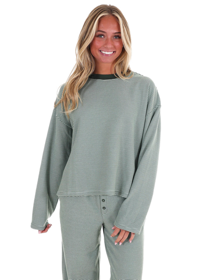 Cozy Girl Stripe Soft Knit Top
