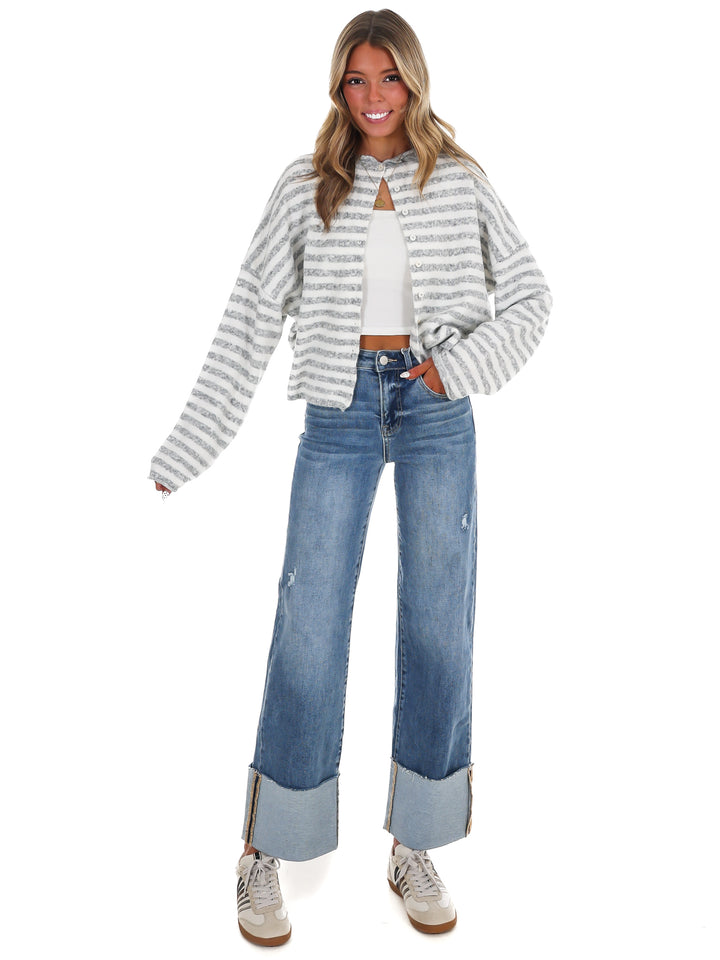 Day Dreaming Stripe Button Down Cardigan