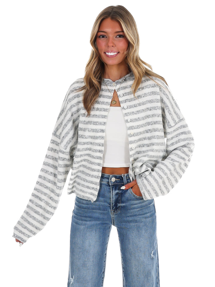 Day Dreaming Stripe Button Down Cardigan