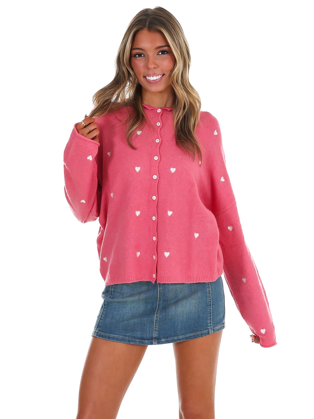 All My Love Embroidery Heart Cardigan