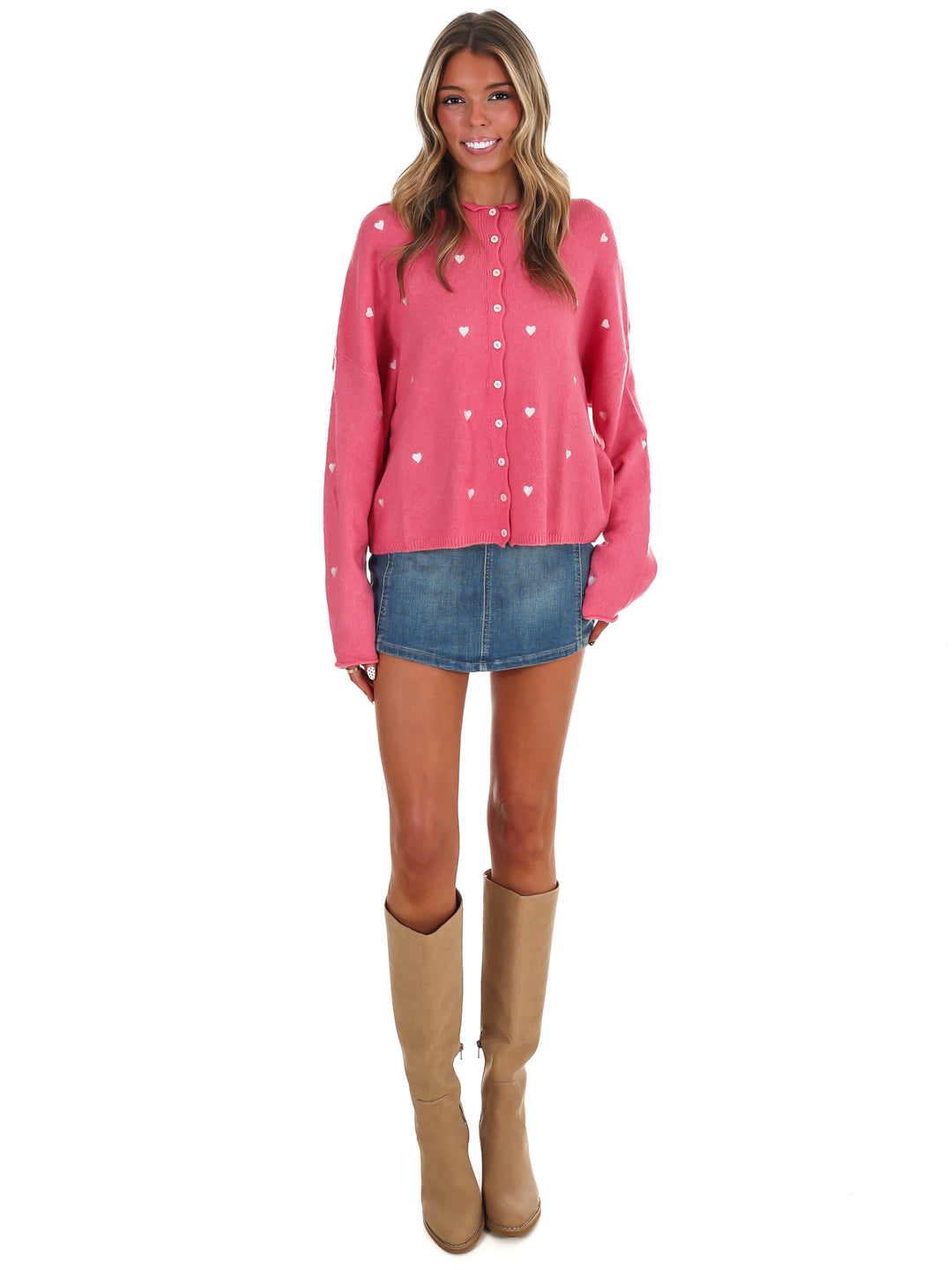 All My Love Embroidery Heart Cardigan