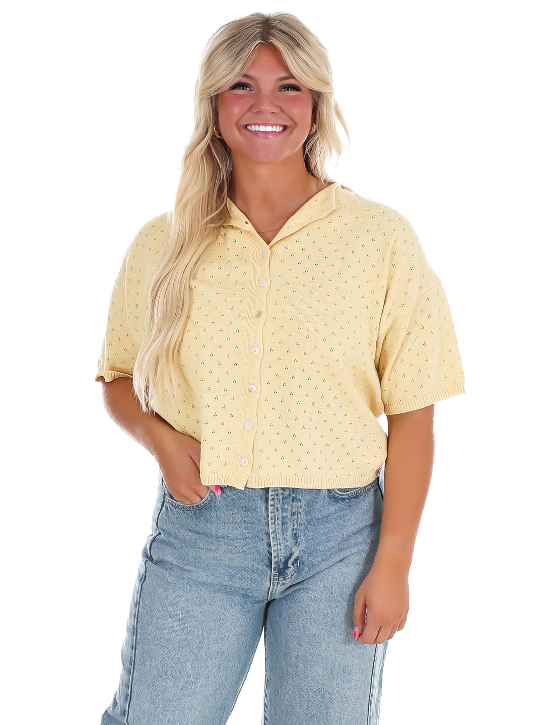 Marigold Pointelle Cardigan