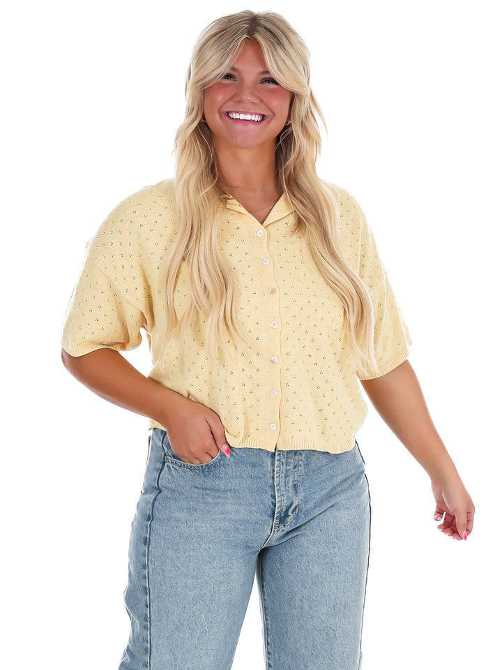 Marigold Pointelle Cardigan