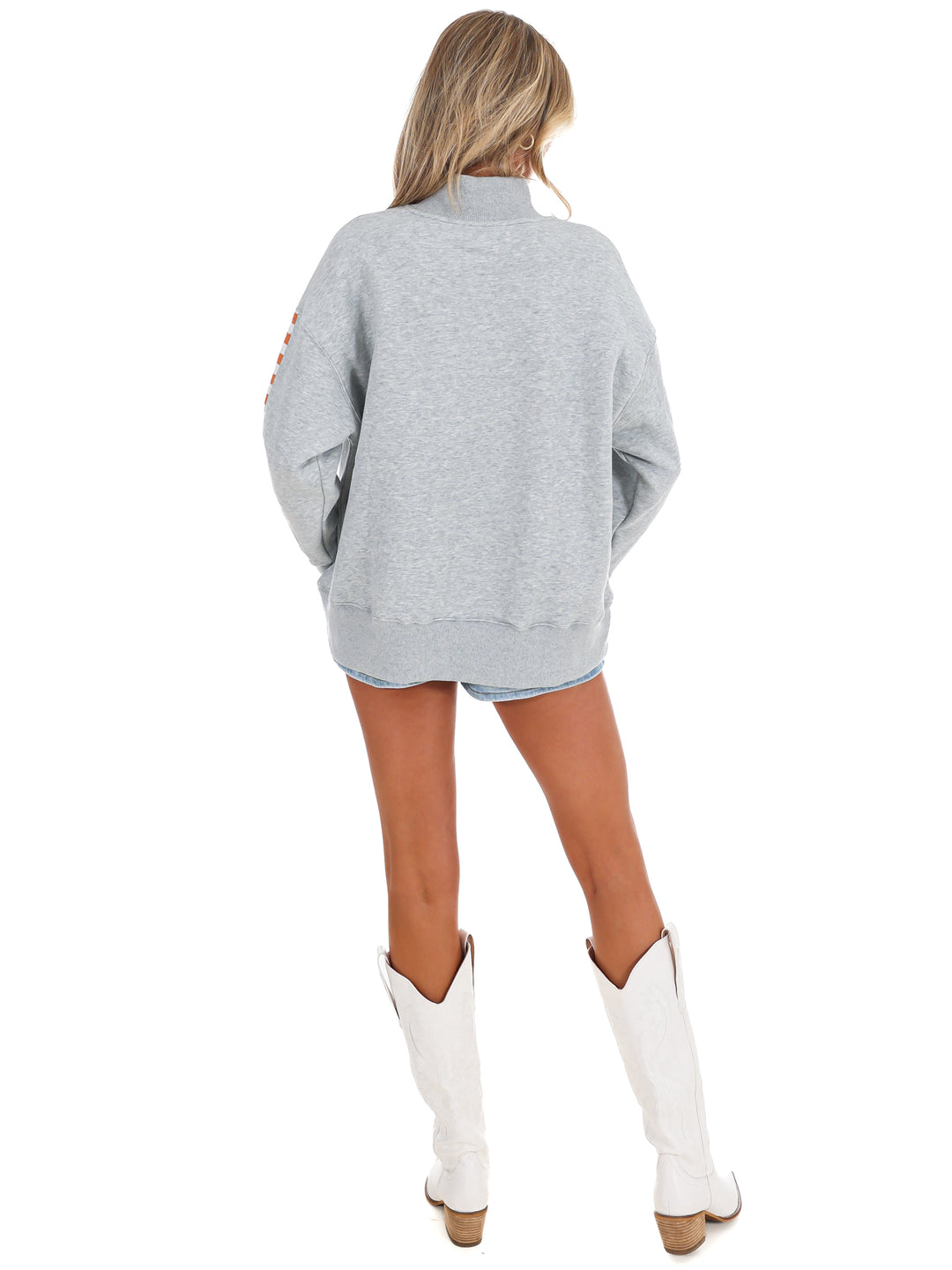 Tennessee Mock Neck Sequin Stripe Sweatshirt