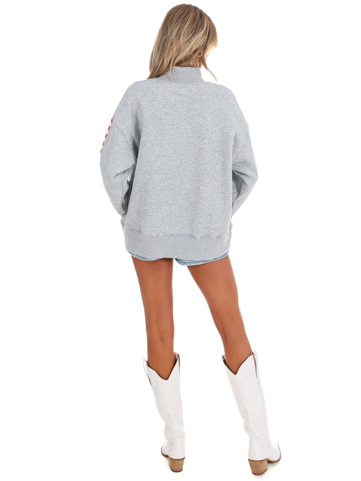 Tennessee Mock Neck Sequin Stripe Sweatshirt