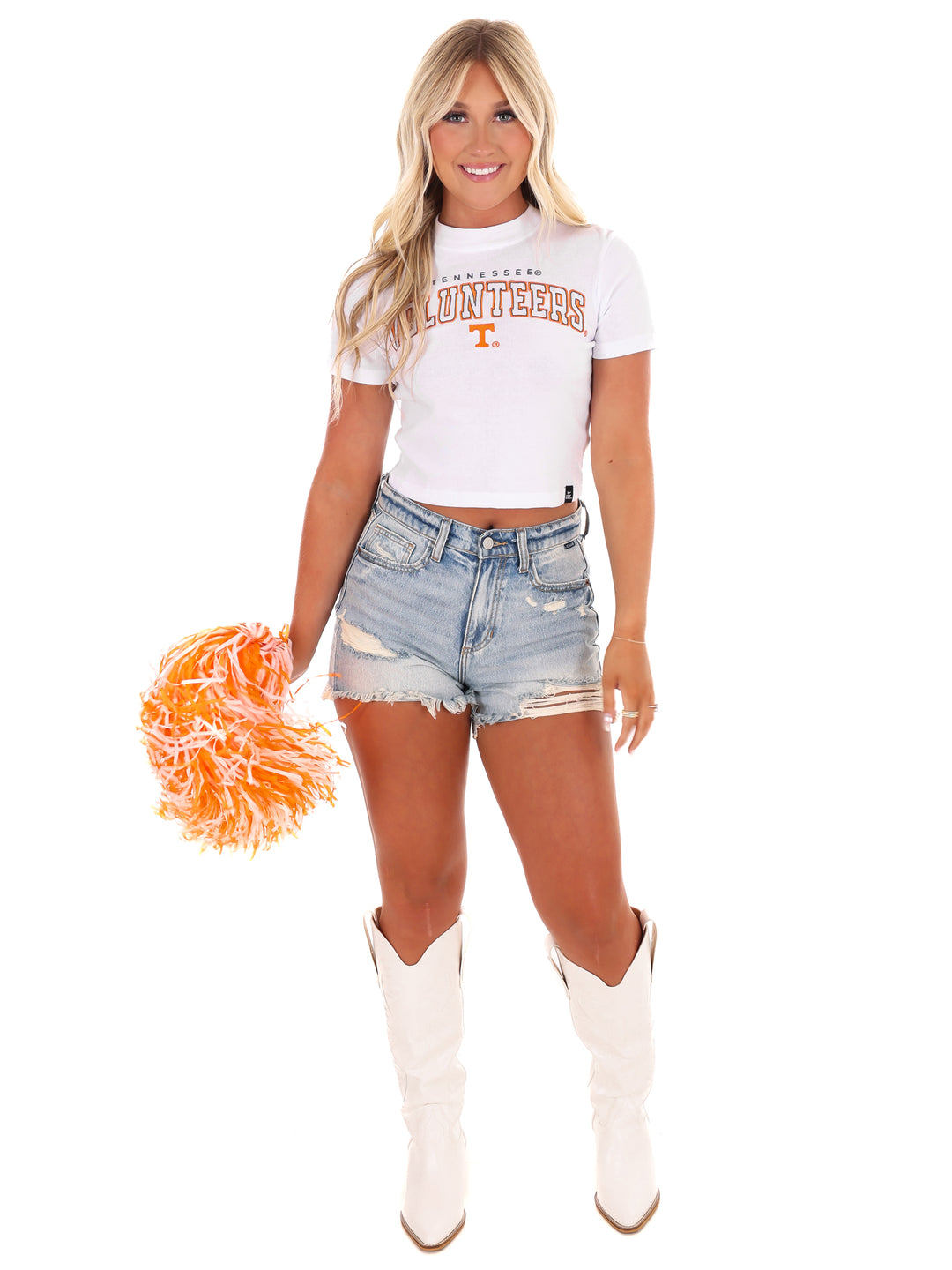 Tennessee Volunteers Embroidered Crop Tee