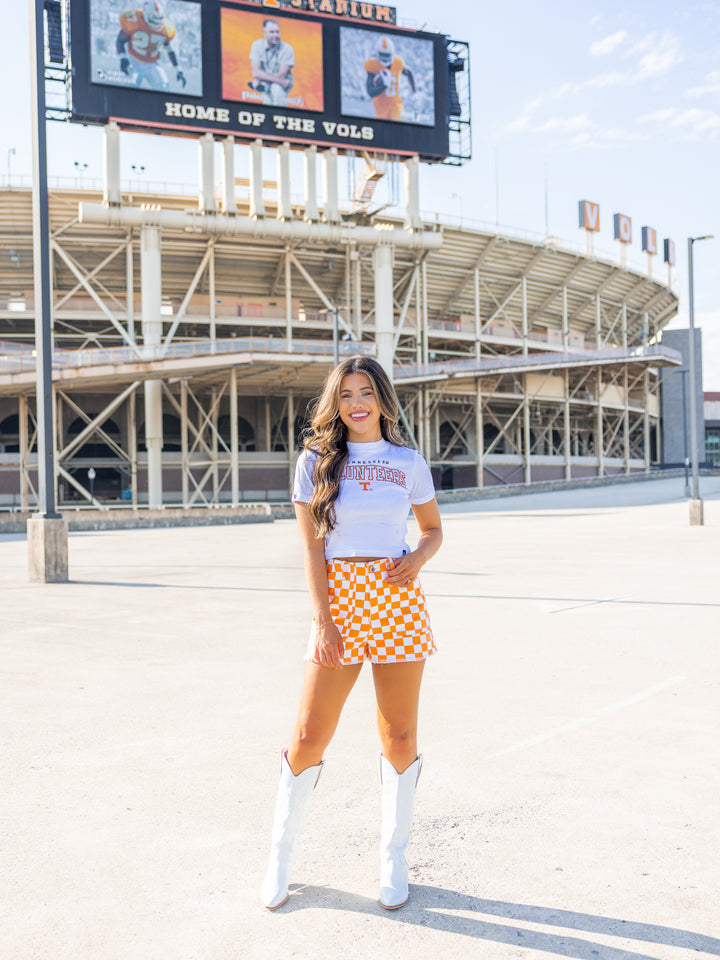 Tennessee Volunteers Embroidered Crop Tee