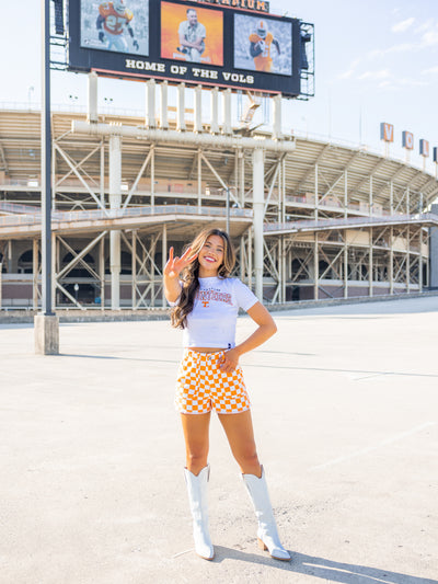 Tennessee Volunteers Embroidered Crop Tee