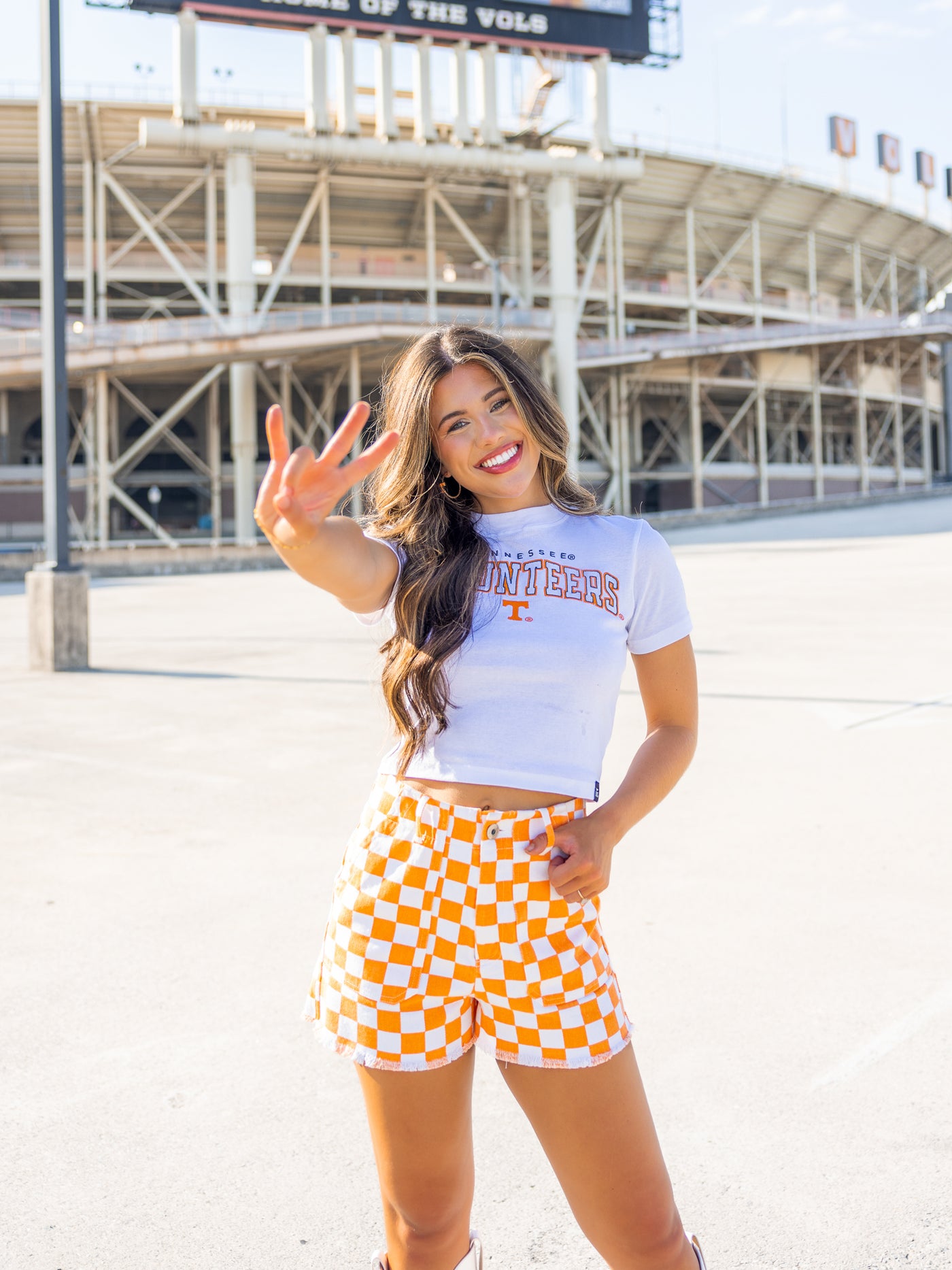 Tennessee Volunteers Embroidered Crop Tee