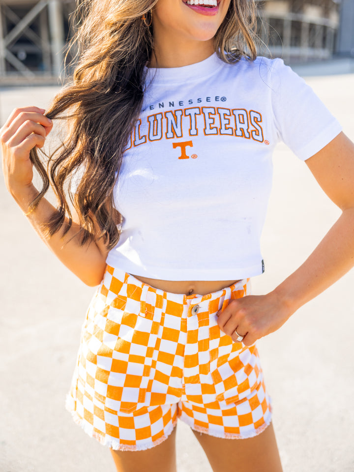 Tennessee Volunteers Embroidered Crop Tee