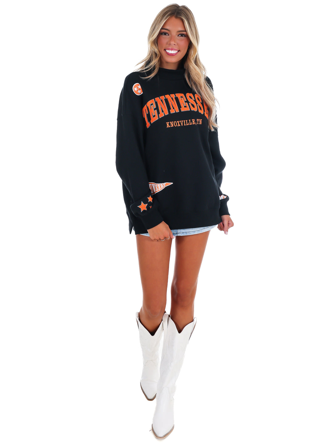 Tennessee All Over Scatter Funnel Neck Sweatshirt