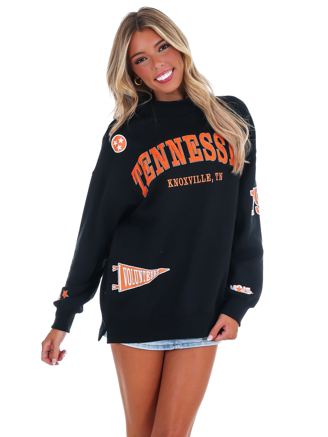 Tennessee All Over Scatter Funnel Neck Sweatshirt
