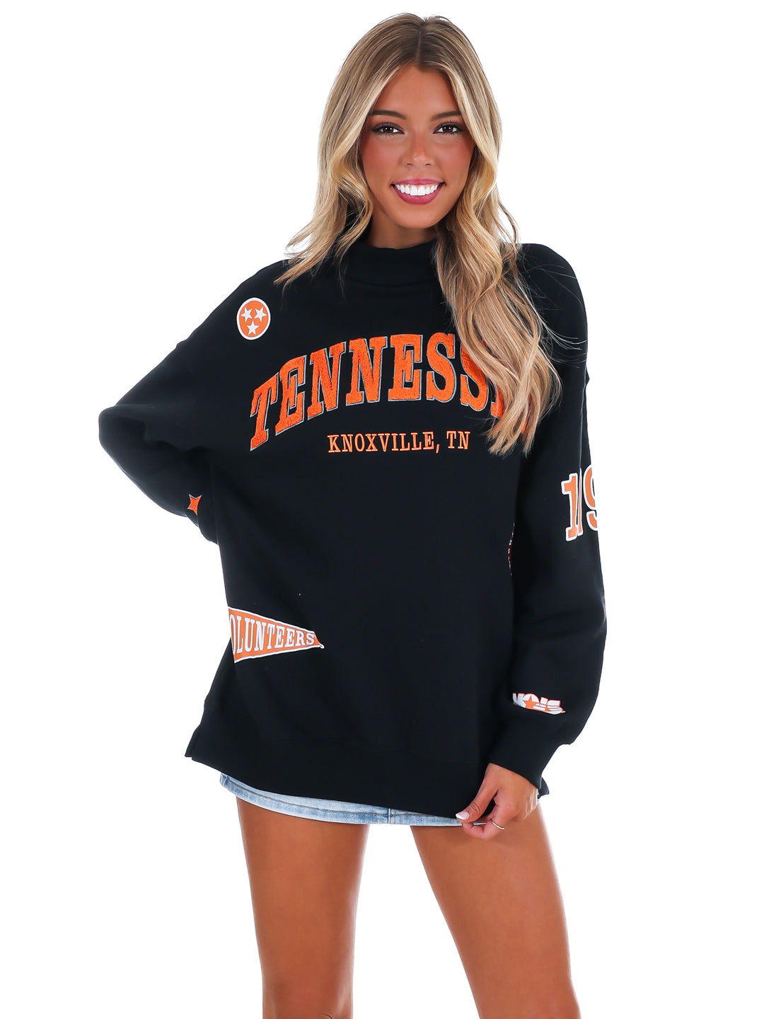Tennessee All Over Scatter Funnel Neck Sweatshirt