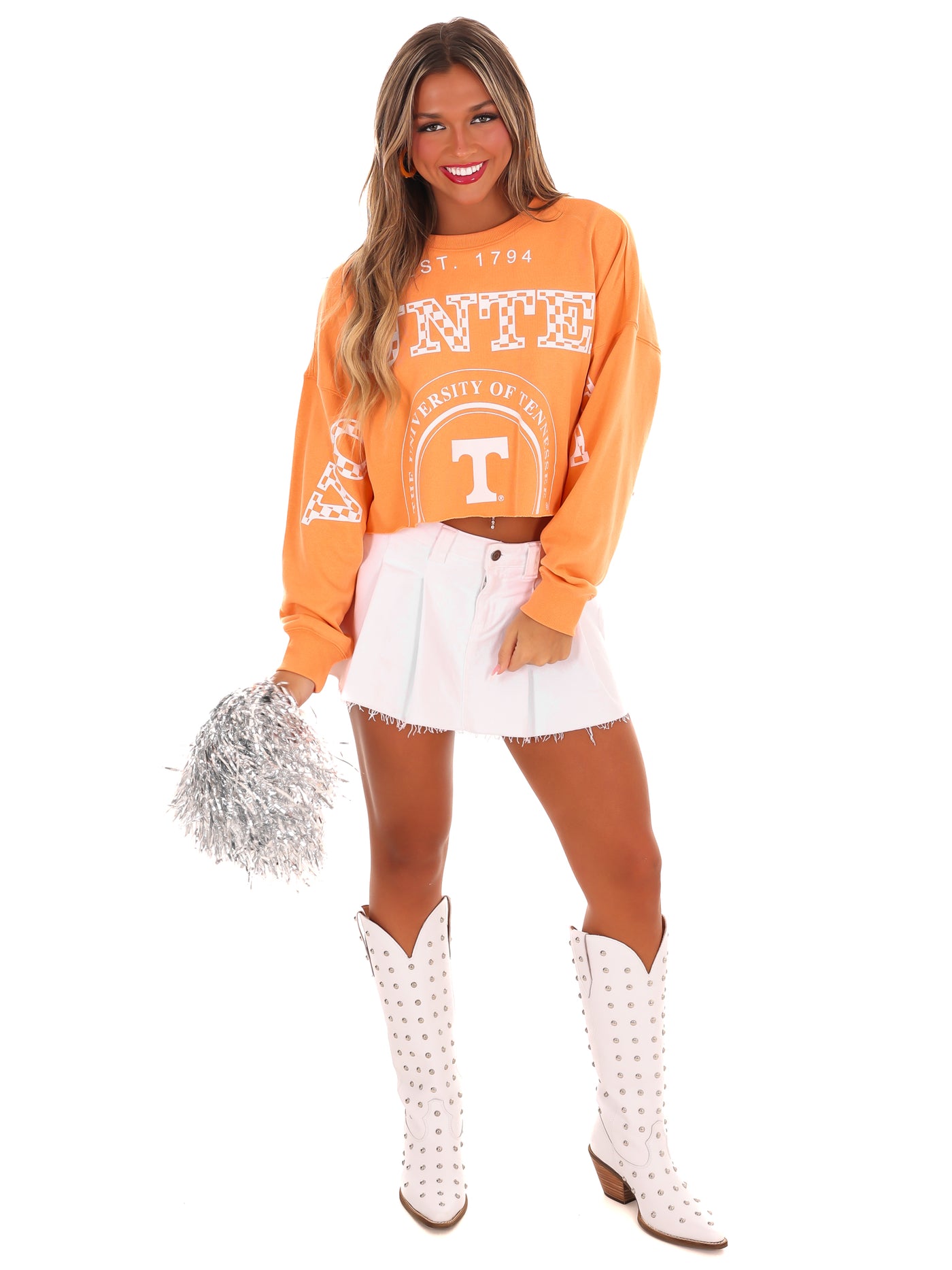 Checkerboard Tennessee Cropped Crewneck