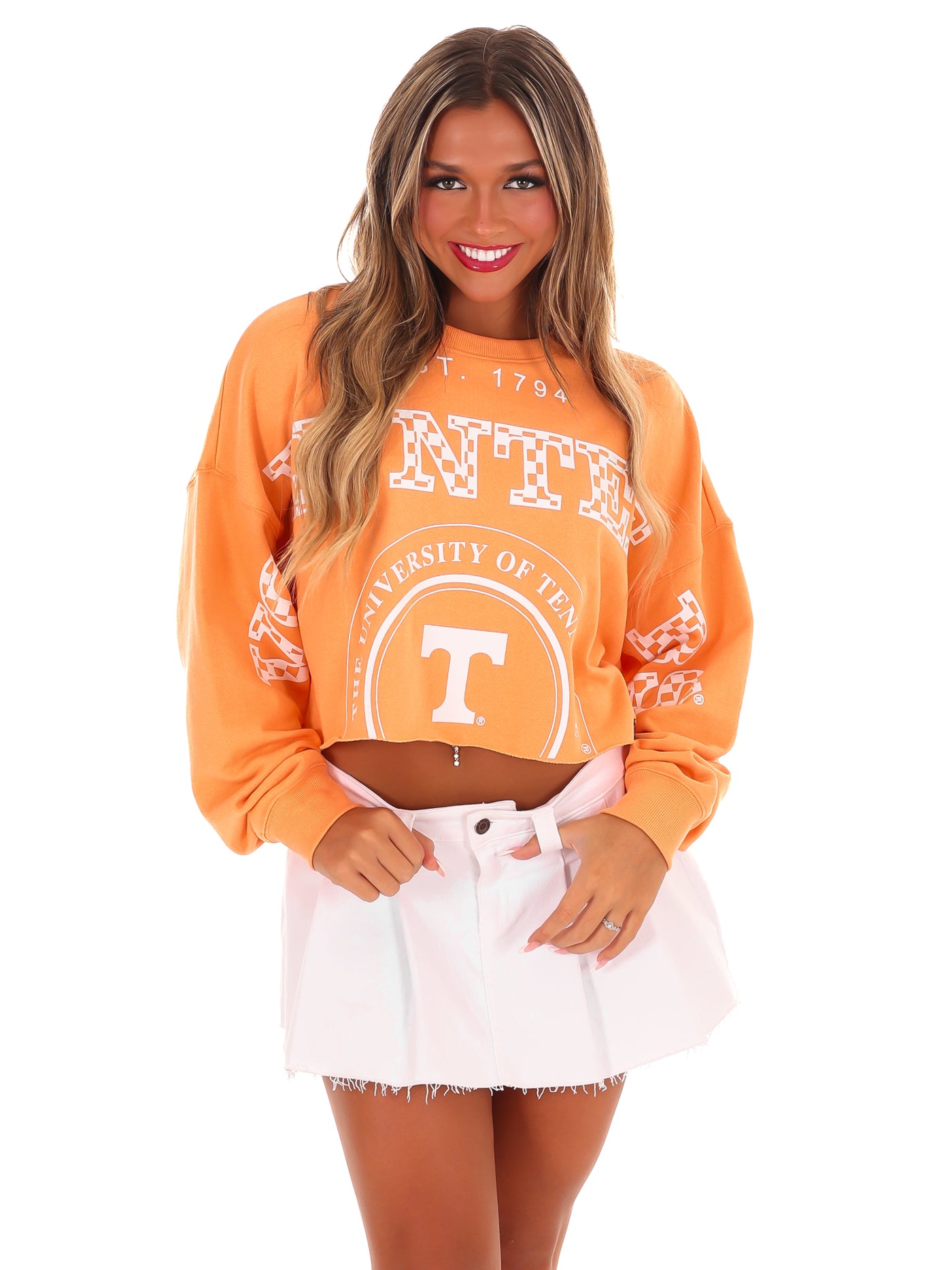 Checkerboard Tennessee Cropped Crewneck