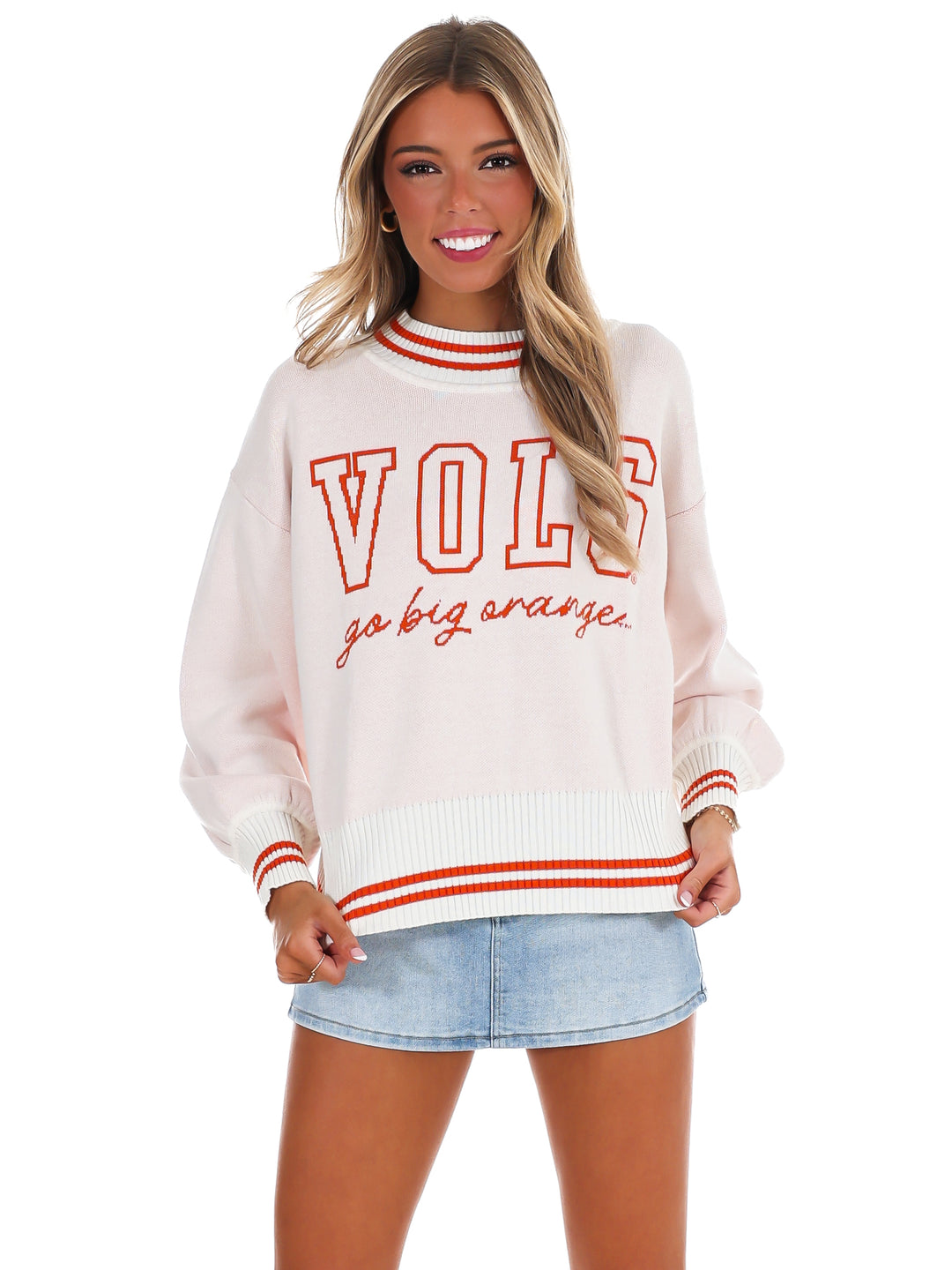Tennessee Queen Oversized Striped Crew Sweater