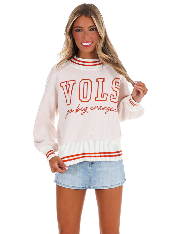 Tennessee Queen Oversized Striped Crew Sweater