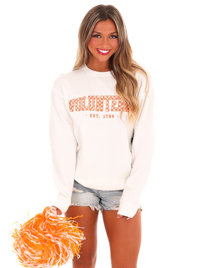 Tennessee Checkered Crewneck Pullover