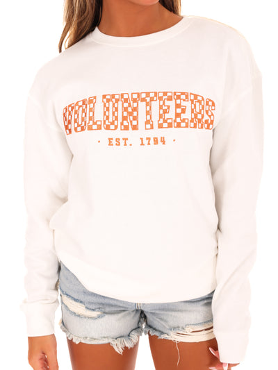 Tennessee Checkered Crewneck Pullover