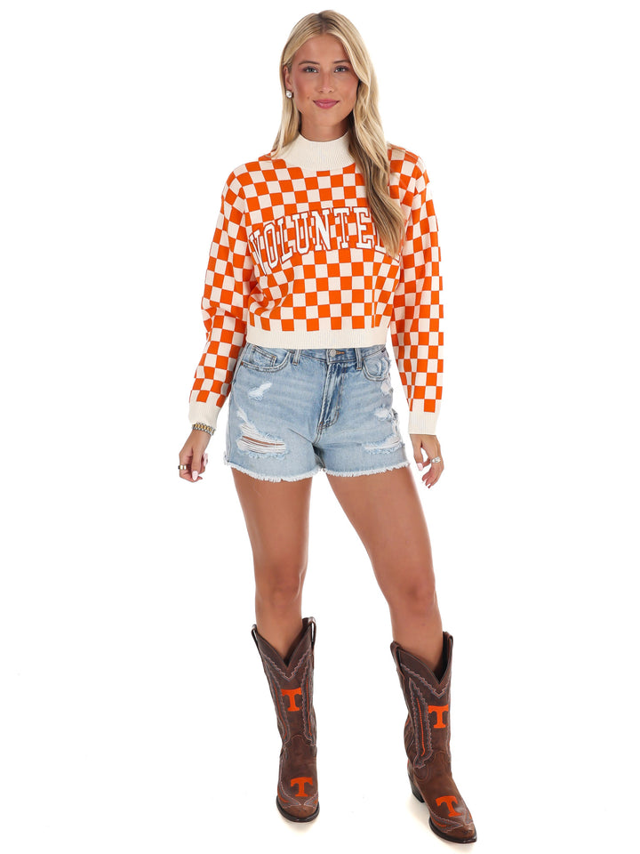 U Of Tennessee Checkerboard Sweater