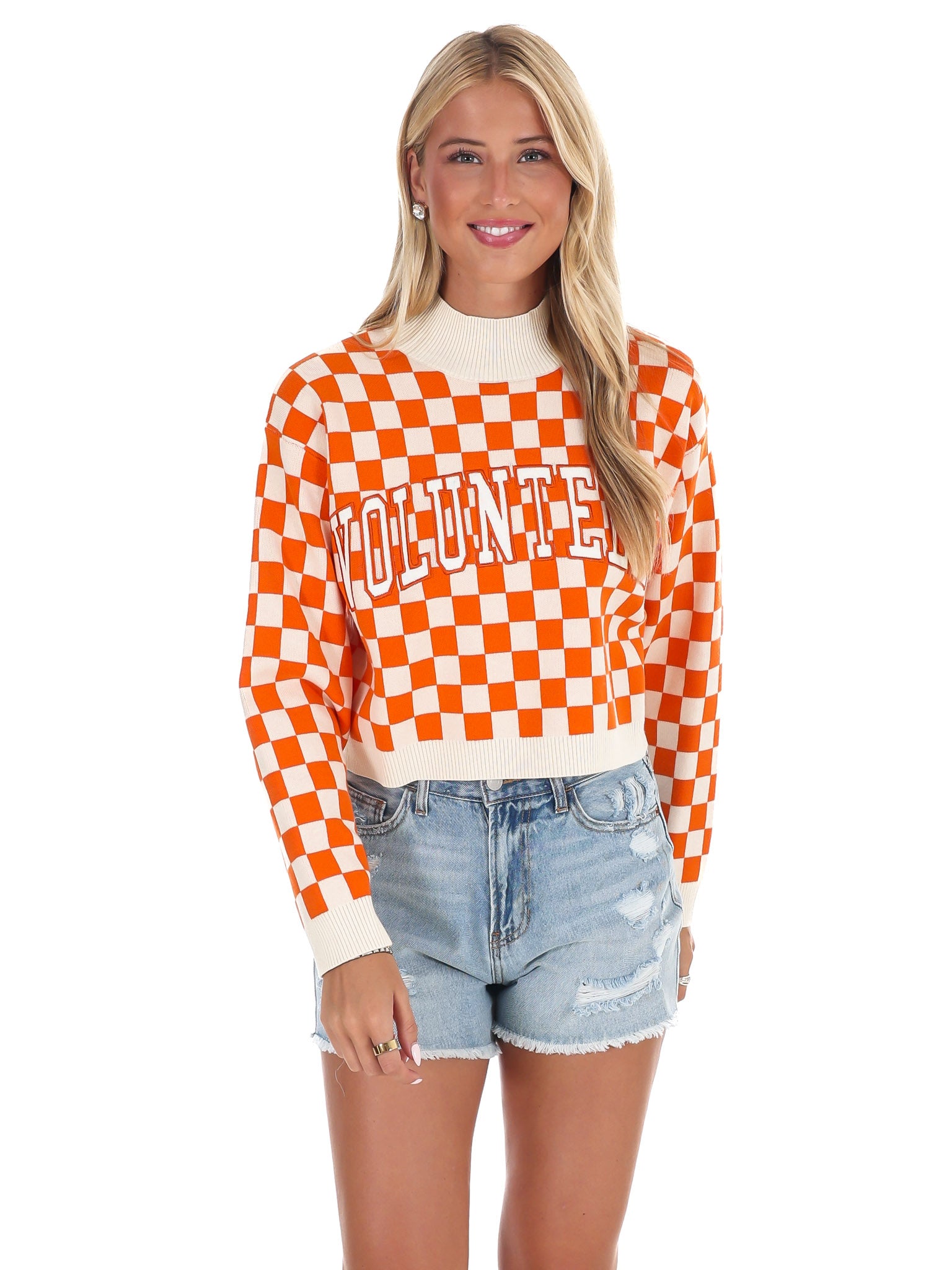 U Of Tennessee Checkerboard Sweater – Josie's Boutique