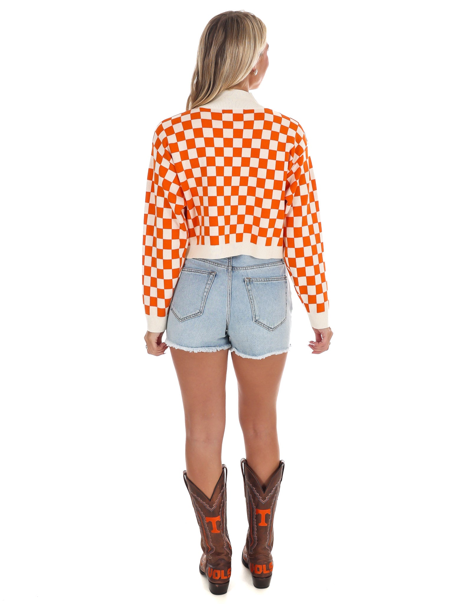U Of Tennessee Checkerboard Sweater – Josie's Boutique