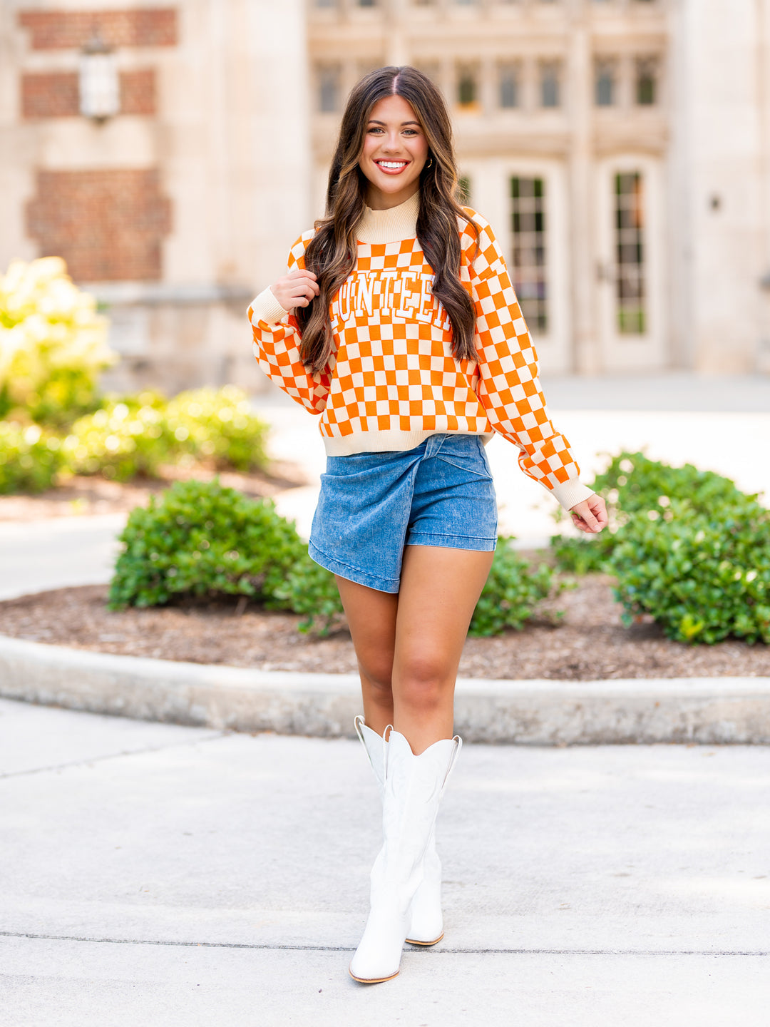 U Of Tennessee Checkerboard Sweater