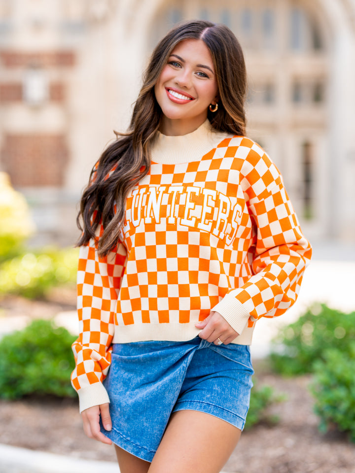 U Of Tennessee Checkerboard Sweater