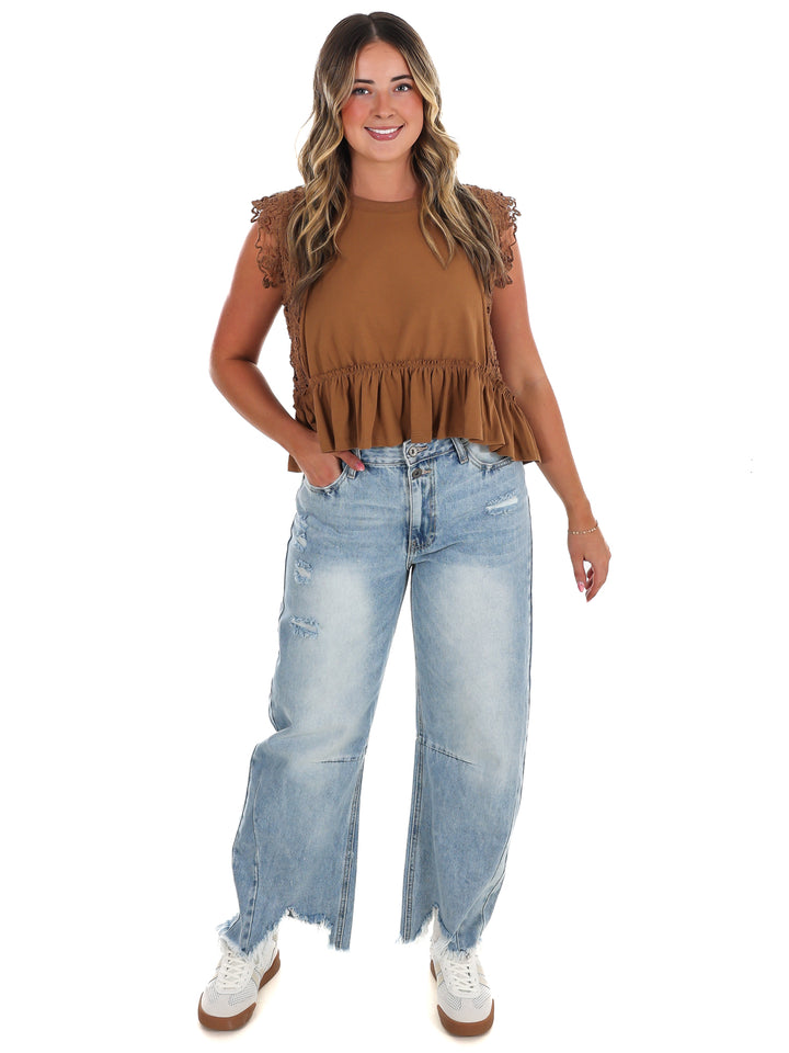 Delicate Edge Lace Trim Top