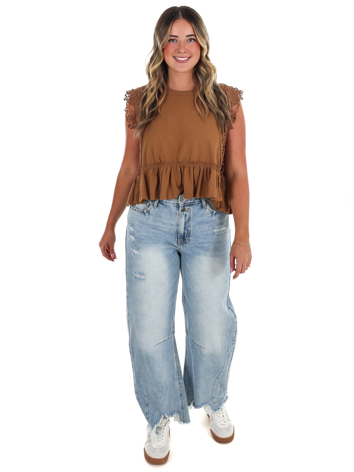 Delicate Edge Lace Trim Top