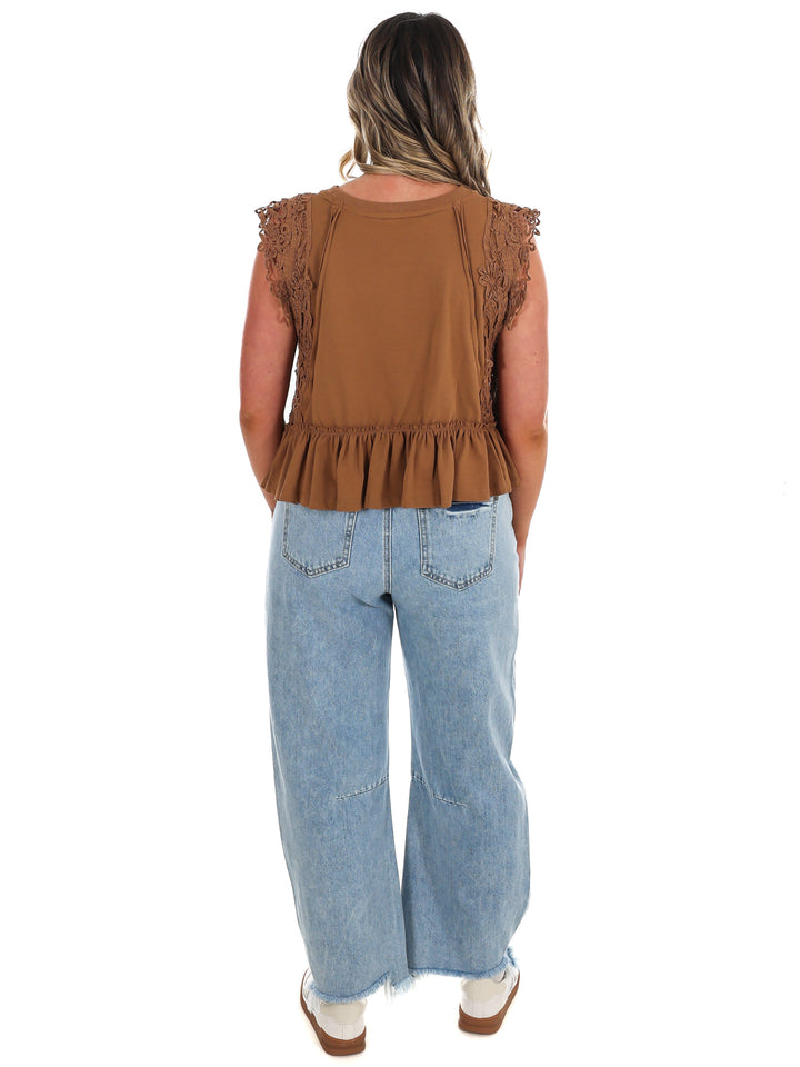 Delicate Edge Lace Trim Top