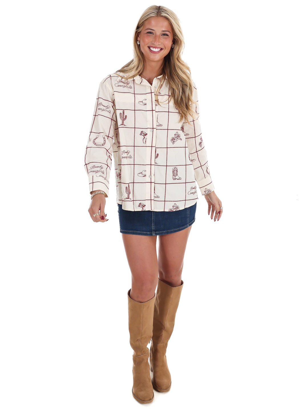 Roam the Ranch Embroidered Western Top