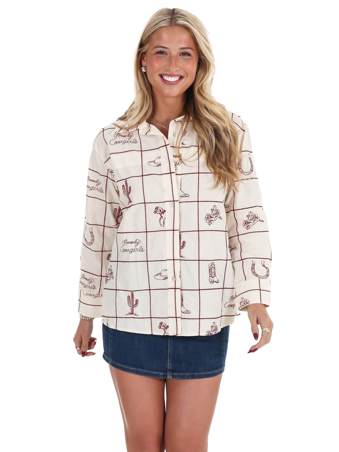 Roam the Ranch Embroidered Western Top