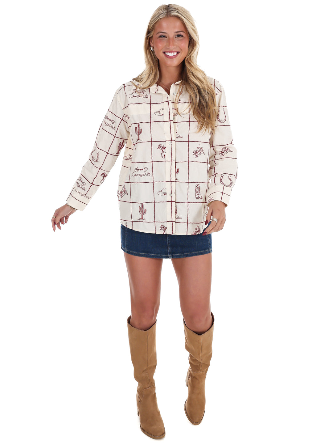 Roam the Ranch Embroidered Western Top