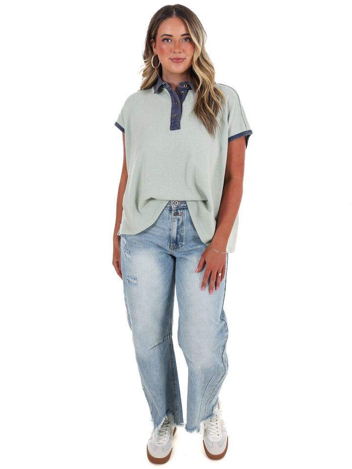 Collar Code Boxy Top