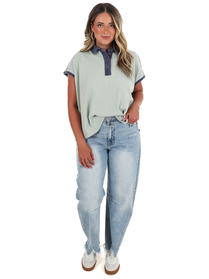 Collar Code Boxy Top