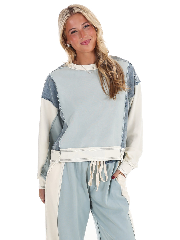 Just Getting Started Colorblock Pullover