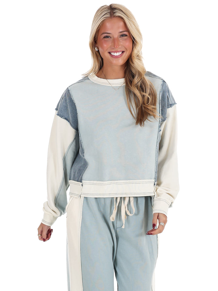 Just Getting Started Colorblock Pullover