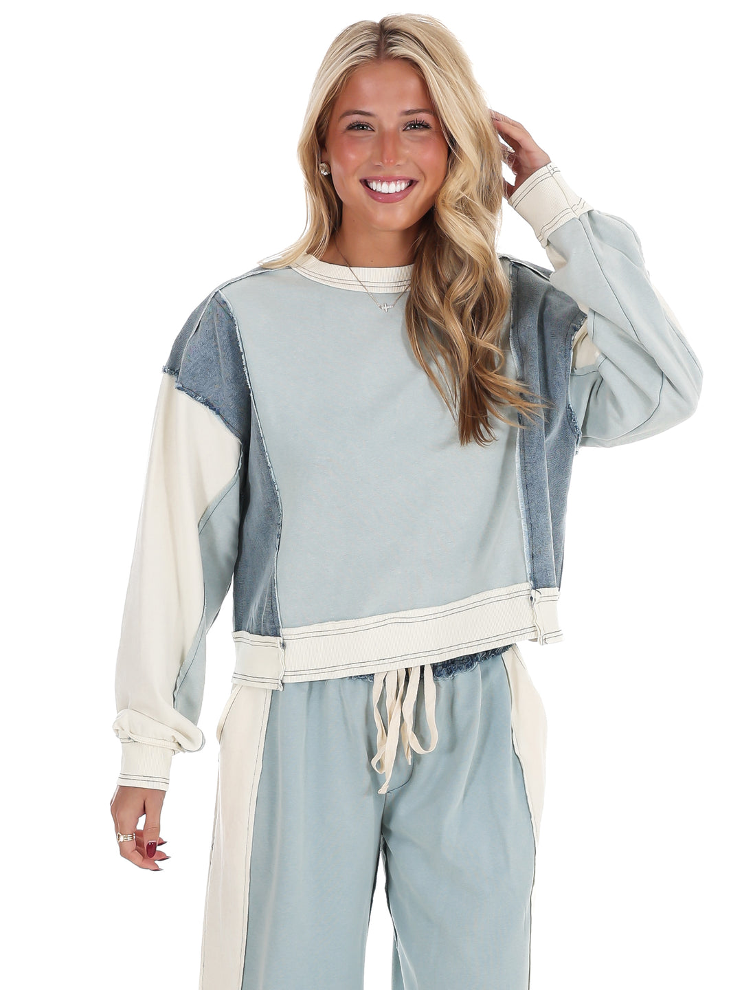 Just Getting Started Colorblock Pullover