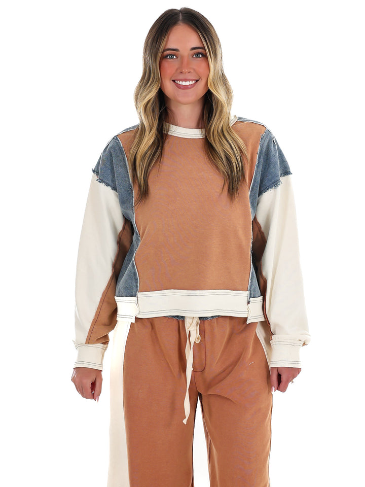 Just Getting Started Colorblock Pullover