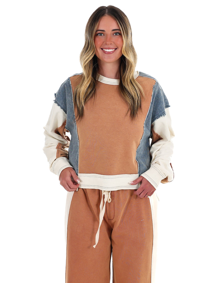 Just Getting Started Colorblock Pullover