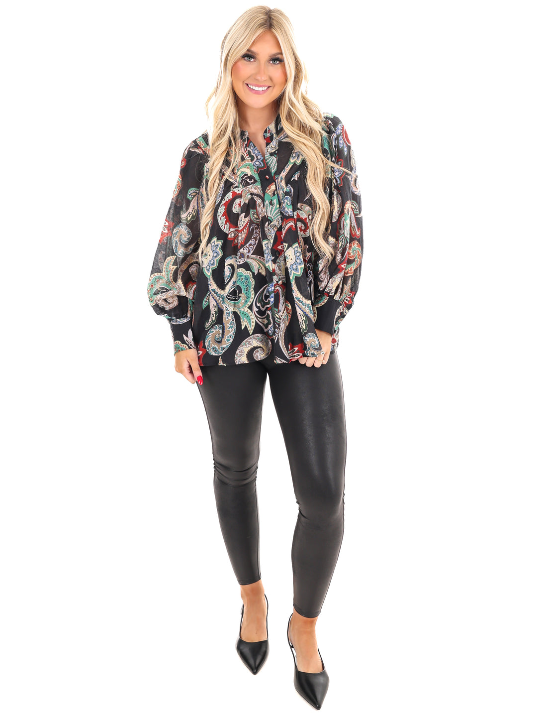 Graceful Beauty Paisley Print Top