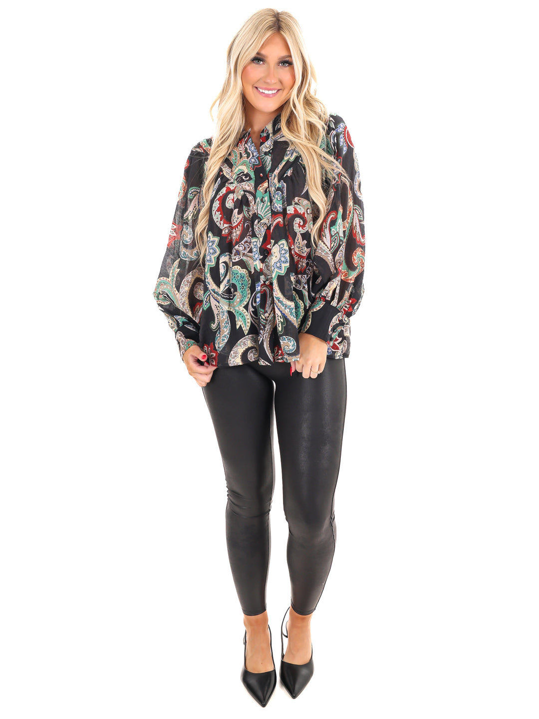 Graceful Beauty Paisley Print Top