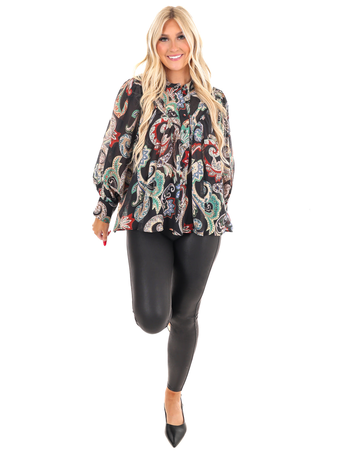 Graceful Beauty Paisley Print Top