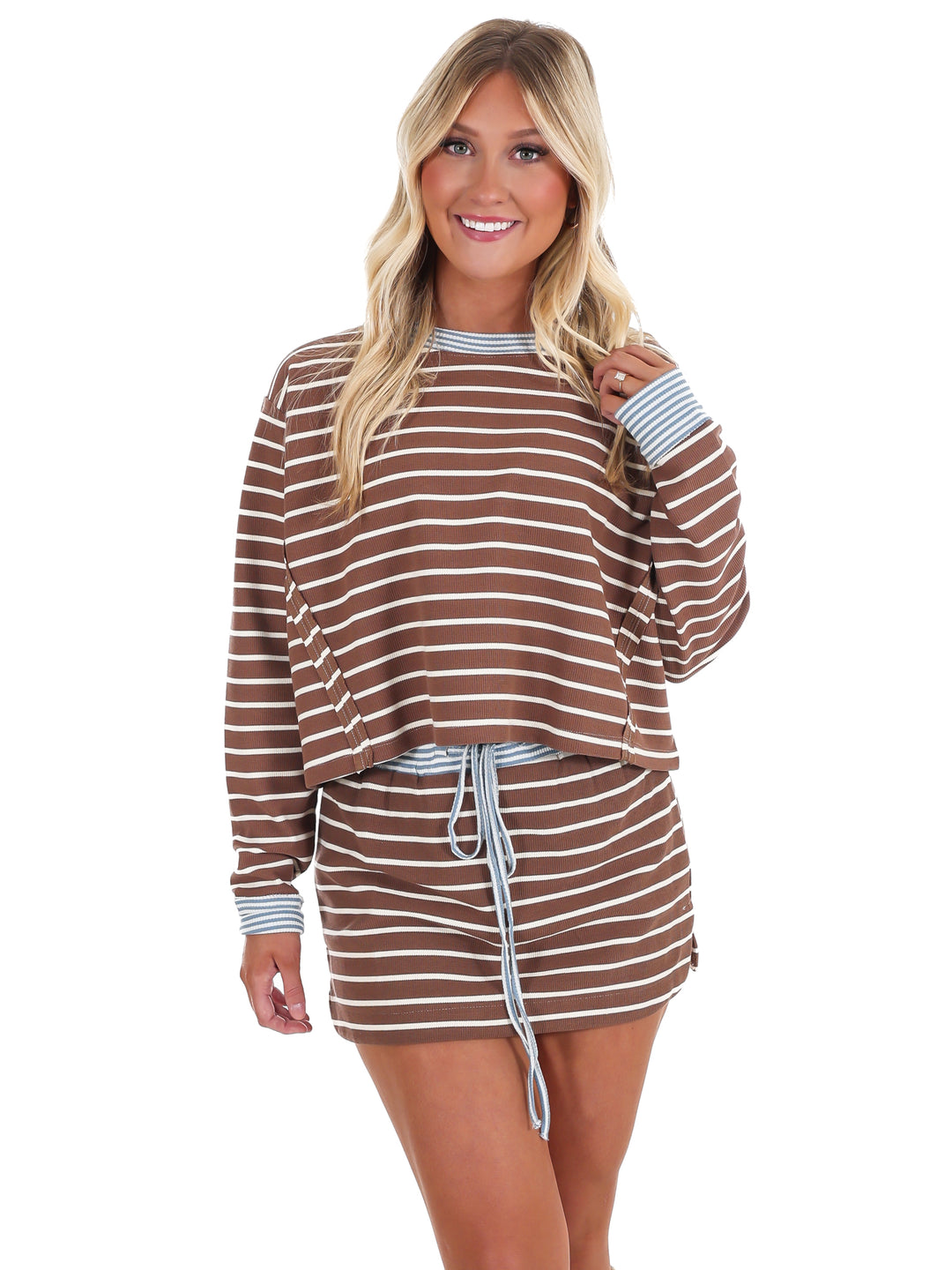 Cut to the Chase Stripe Two Piece Set